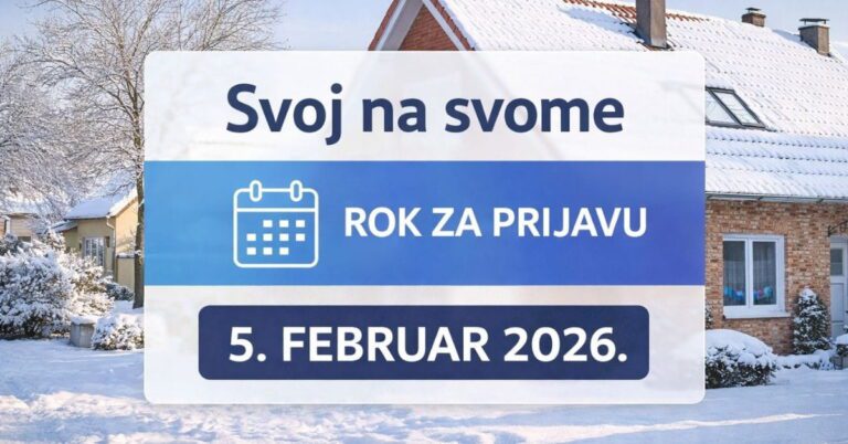 Svoj na svome - rok za prijavu do 5. februara 2026