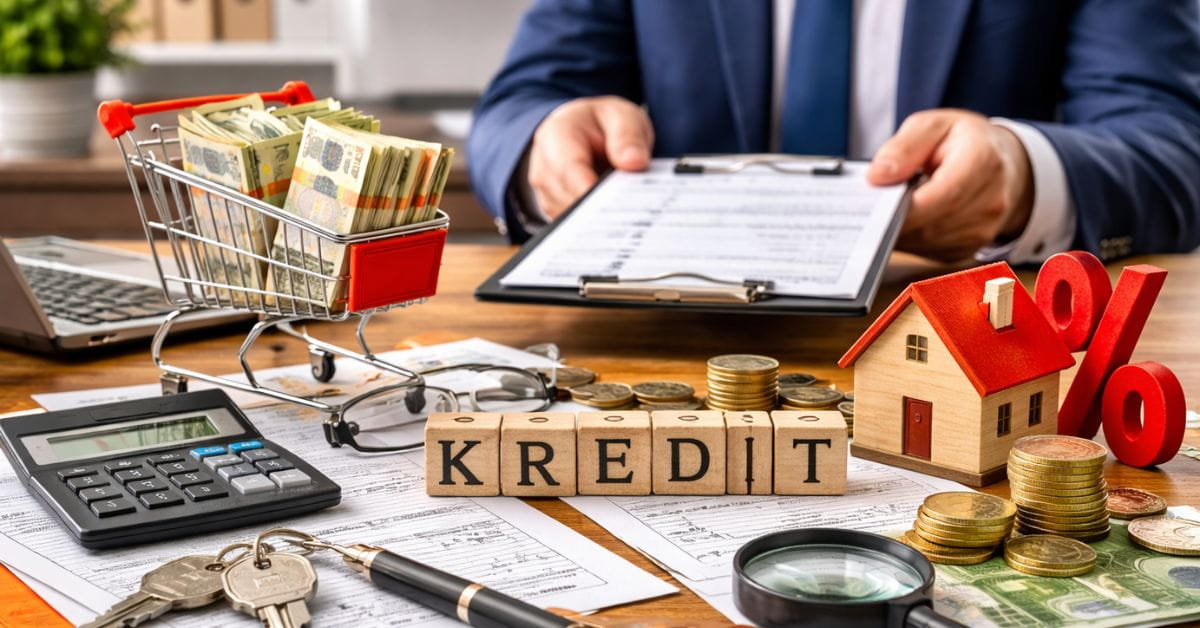 Bankarski troškovi stambenog kredita – dokumentacija, novac, kalkulator i kupovina nekretnine